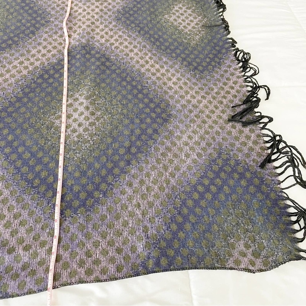 Purple & Green Polka Dot Tasseled Shawl - Picture 7 of 8